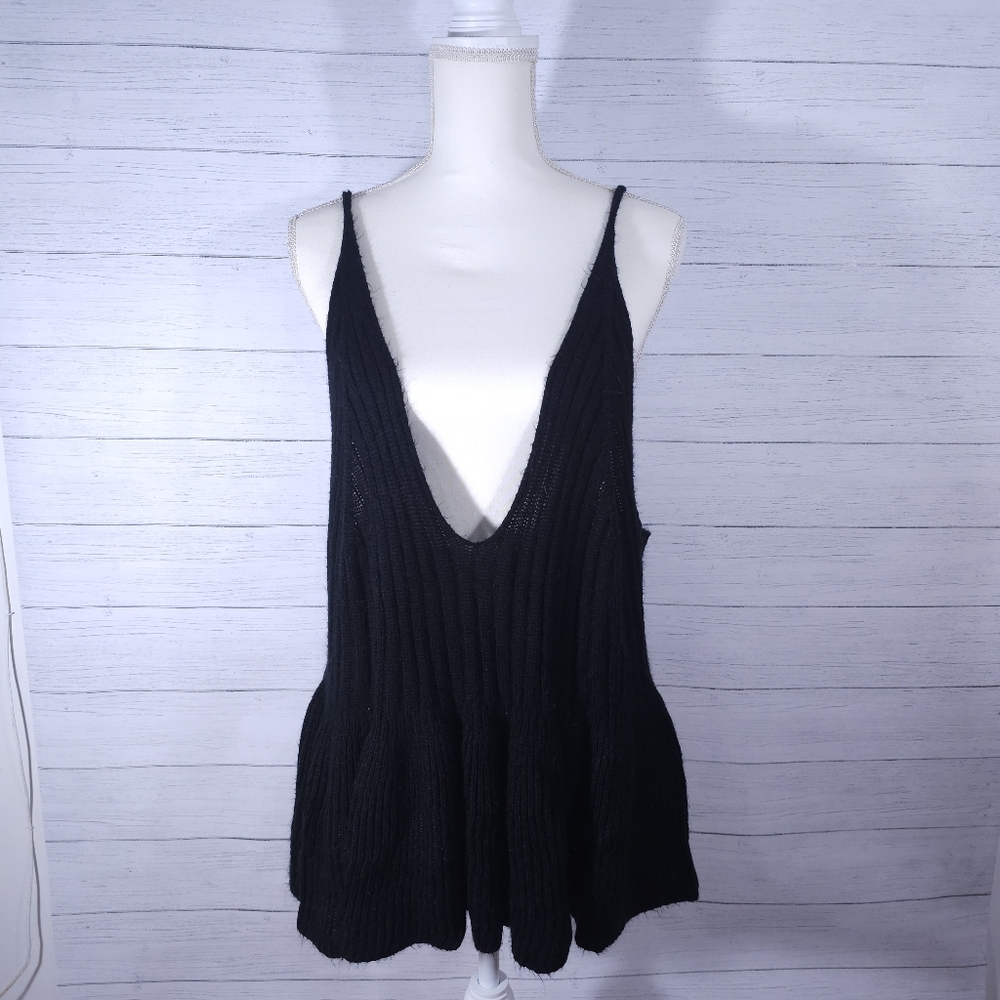 Black Knitted Tank Top 3X
